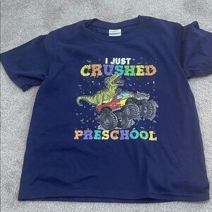 I Just Crushed Preschool Navy Blue Dinosaur Monster Truck T-Shirt NWOT Size Smal